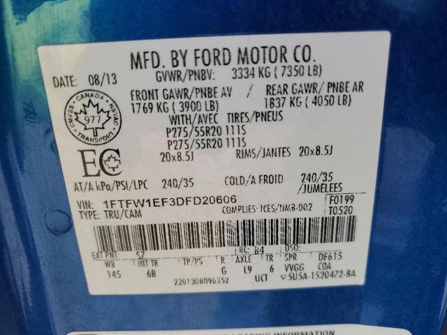 Photo 10 from auction – 2013 FORD F150 SUPER with VIN 1FTFW1EF3DFD20606