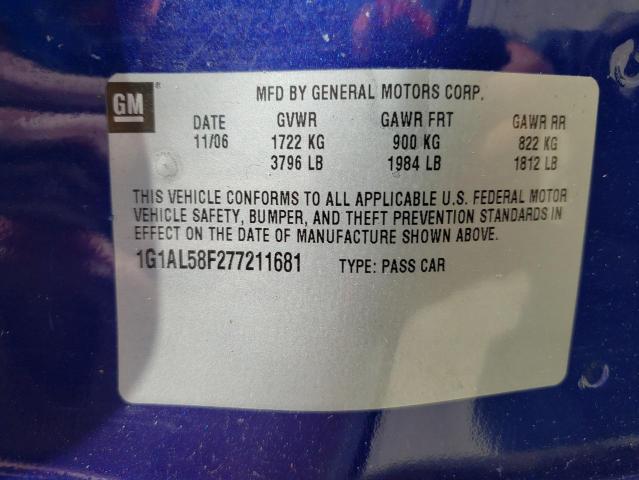 Photo 10 from auction – 2007 CHEVROLET COBALT LT with VIN 1G1AL58F277211681