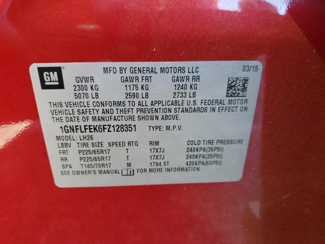 Photo 10 from auction – 2015 CHEVROLET EQUINOX LT with VIN 1GNFLFEK6FZ128351