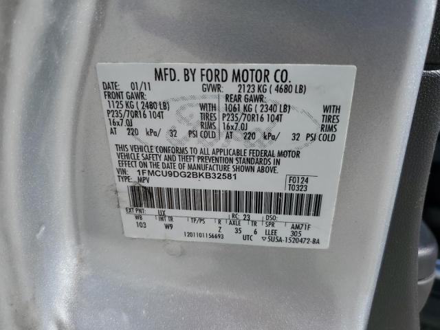 Photo 10 from auction – 2011 FORD ESCAPE XLT with VIN 1FMCU9DG2BKB32581