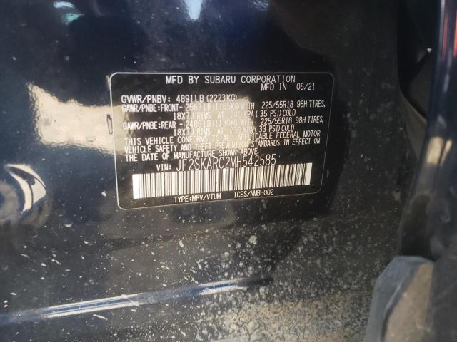 Photo 10 from auction – 2021 SUBARU FORESTER S with VIN JF2SKARC2MH542585