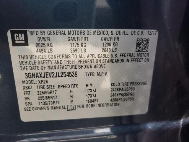 Photo 10 from auction – 2018 CHEVROLET EQUINOX LT with VIN 3GNAXJEV2JL254539