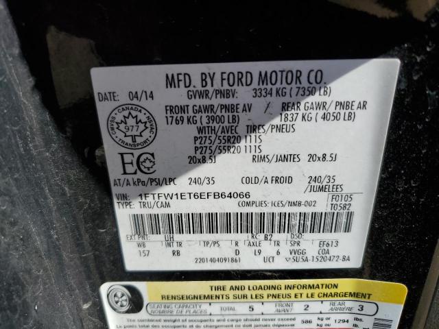 Photo 10 from auction – 2014 FORD F150 SUPER with VIN 1FTFW1ET6EFB64066