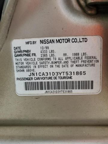 Photo 10 from auction – 2000 NISSAN MAXIMA GLE with VIN JN1CA31D3YT531865