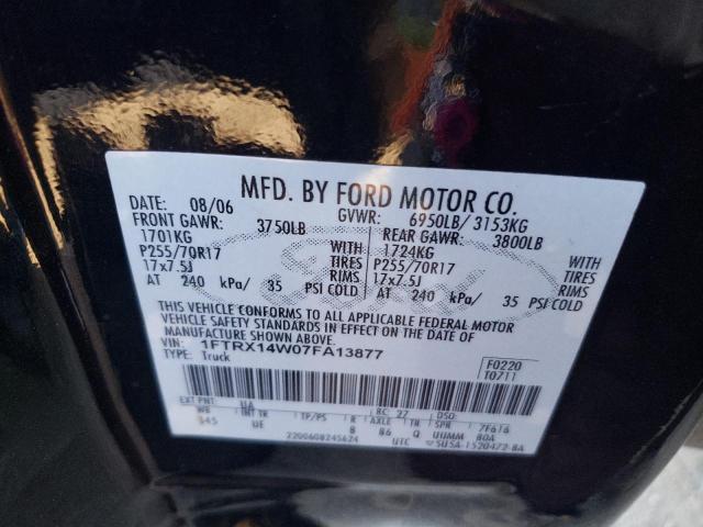 Photo 10 from auction – 2007 FORD F150 with VIN 1FTRX14W07FA13877