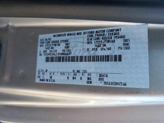 Photo 10 from auction – 2003 FORD ECONOLINE with VIN 1FDPE24L13HB65637