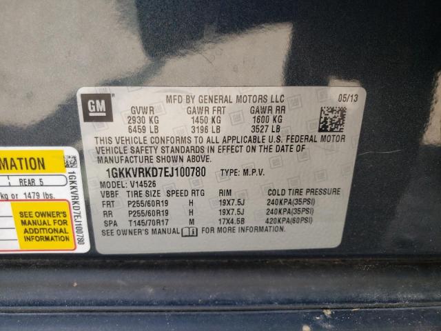 Photo 10 from auction – 2014 GMC ACADIA SLT with VIN 1GKKVRKD7EJ100780