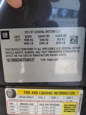 Photo 10 from auction – 2012 CHEVROLET MALIBU LS with VIN 1G1ZB5E04CF249127