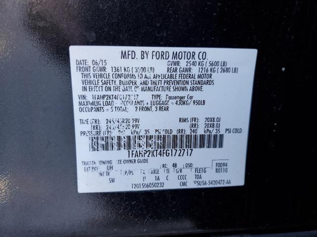 Photo 10 from auction – 2015 FORD TAURUS SHO with VIN 1FAHP2KT4FG172717