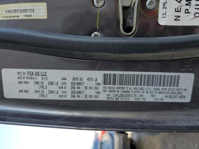 Photo 10 from auction – 2016 JEEP COMPASS SP with VIN 1C4NJDBB1GD521174
