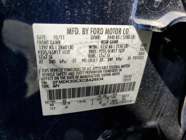 Photo 10 from auction – 2012 FORD EDGE SE with VIN 2FMDK3GCXCBA29534
