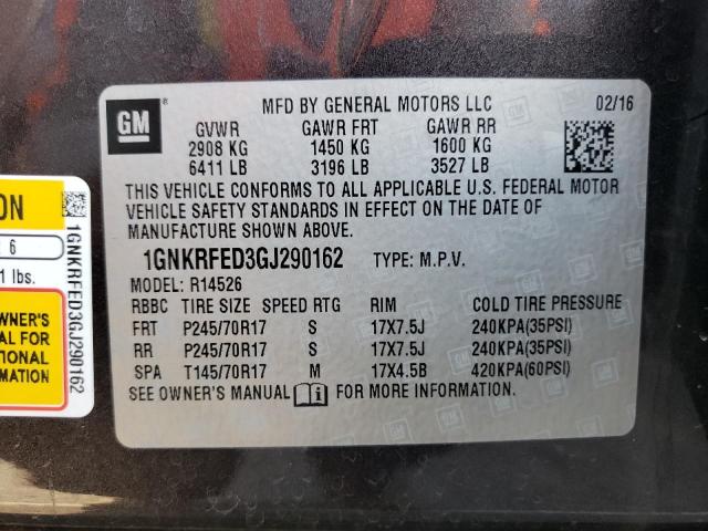 Photo 10 from auction – 2016 CHEVROLET TRAVERSE L with VIN 1GNKRFED3GJ290162