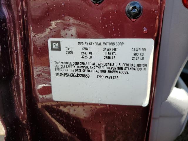 Photo 10 from auction – 2005 BUICK LESABRE CU with VIN 1G4HP54K95U226539