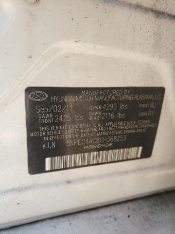 Photo 10 from auction – 2012 HYUNDAI SONATA SE with VIN 5NPEC4AC8CH368253
