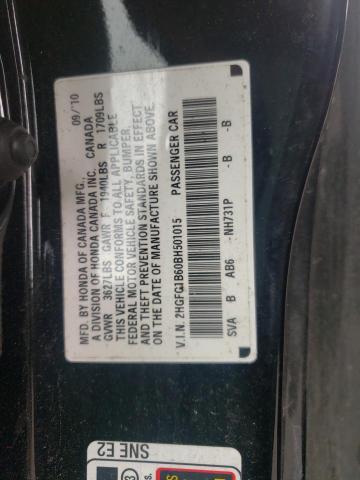 Photo 10 from auction – 2011 HONDA CIVIC LX with VIN 2HGFG1B60BH501015
