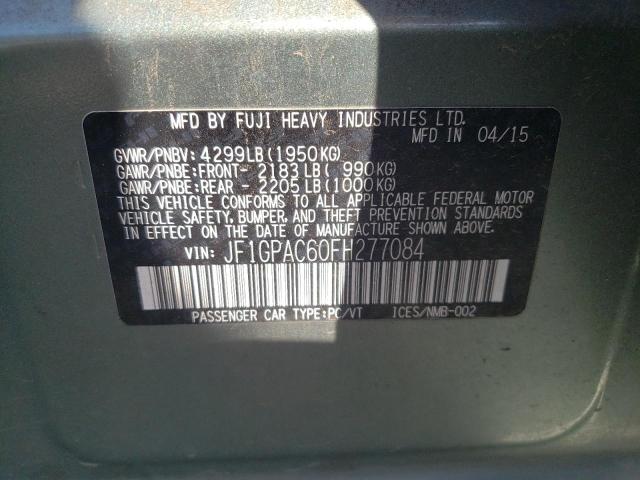 Photo 10 from auction – 2015 SUBARU IMPREZA PR with VIN JF1GPAC60FH277084