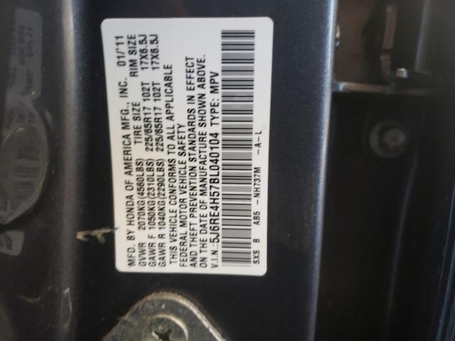 Photo 10 from auction – 2011 HONDA CR-V EX with VIN 5J6RE4H57BL040104