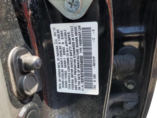 Photo 10 from auction – 2013 HONDA CIVIC EXL with VIN 19XFB2F9XDE046552