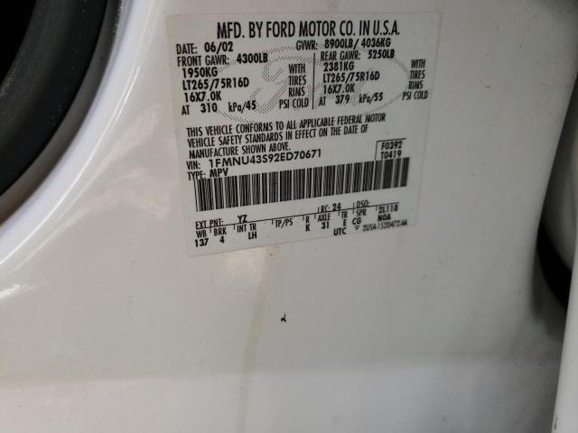 Photo 10 from auction – 2002 FORD EXCURSION with VIN 1FMNU43S92ED70671