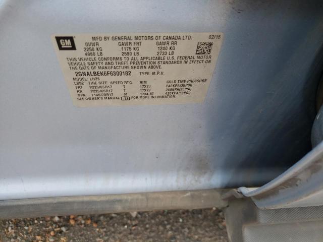 Photo 10 from auction – 2015 CHEVROLET EQUINOX LT with VIN 2GNALBEK6F6300182