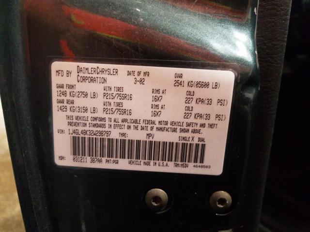 Photo 10 from auction – 2002 JEEP LIBERTY SP with VIN 1J4GL48K32W298797