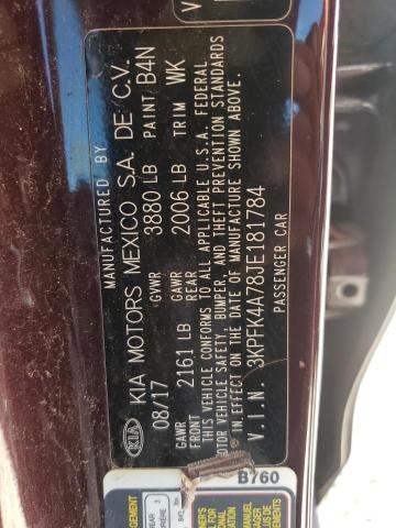 Photo 10 from auction – 2018 KIA FORTE LX with VIN 3KPFK4A78JE181784