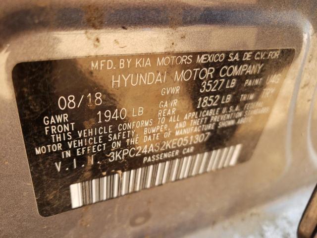 Photo 10 from auction – 2019 HYUNDAI ACCENT SE with VIN 3KPC24A32KE051307