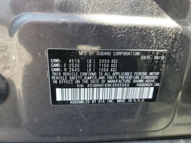 Photo 10 from auction – 2019 SUBARU LEGACY 2.5 with VIN 4S3BNAF69K3005503