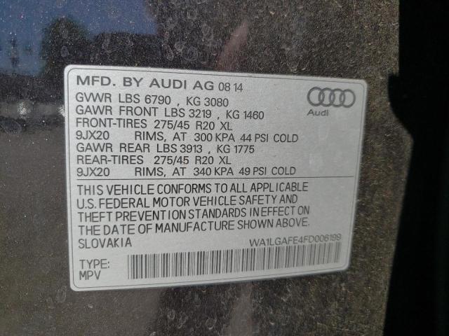 Photo 10 from auction – 2015 AUDI Q7 PREMIUM with VIN WA1LGAFE4FD006199