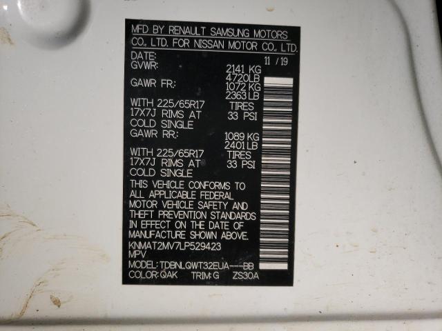 Photo 10 from auction – 2020 NISSAN ROGUE S with VIN KNMAT2MV7LP529423