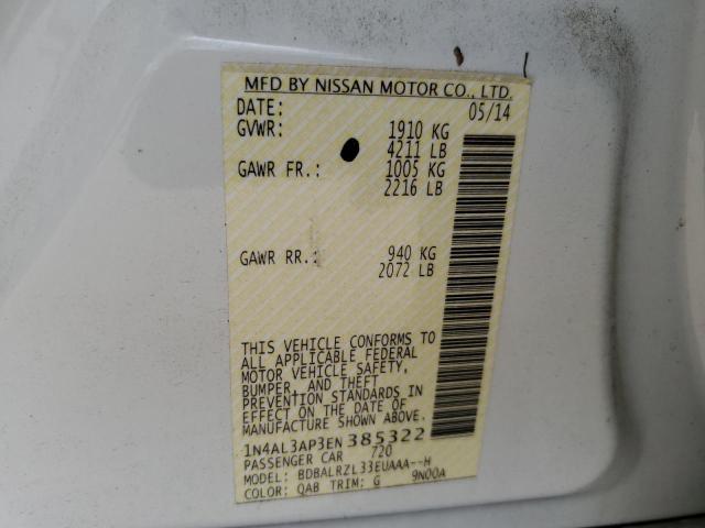 Photo 10 from auction – 2014 NISSAN ALTIMA 2.5 with VIN 1N4AL3AP3EN385322