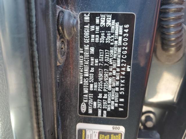 Photo 10 from auction – 2012 KIA SORENTO BA with VIN 5XYKT4A27CG200346