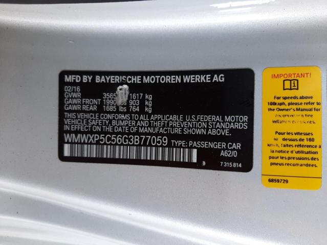 Photo 10 from auction – 2016 MINI COOPER with VIN WMWXP5C56G3B77059