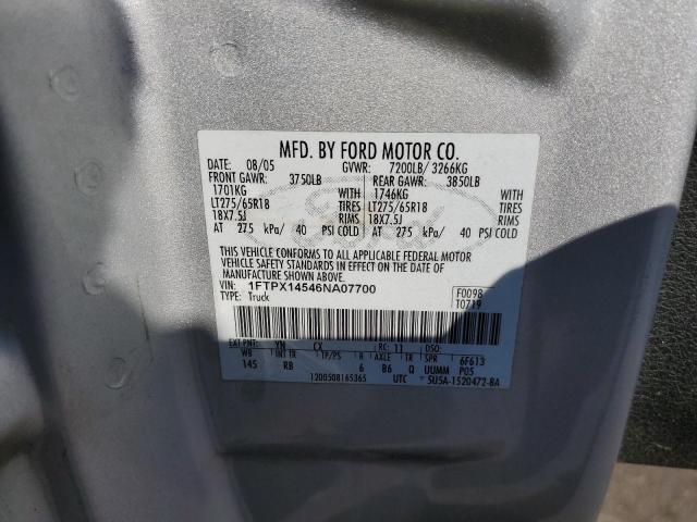 Photo 10 from auction – 2006 FORD F150 with VIN 1FTPX14546NA07700