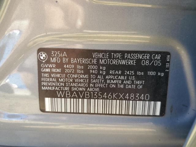 Photo 10 from auction – 2006 BMW 325 I with VIN WBAVB13546KX48340