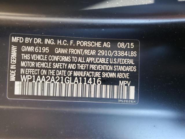 Photo 10 from auction – 2016 PORSCHE CAYENNE with VIN WP1AA2A21GLA11416
