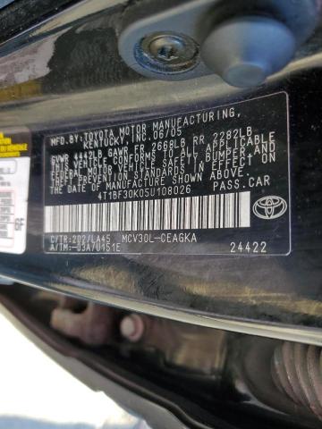 Photo 10 from auction – 2005 TOYOTA CAMRY with VIN 4T1BF30K05U108026