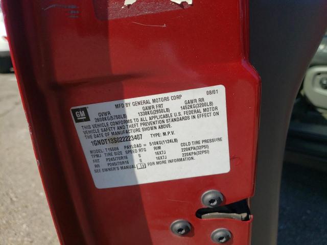 Photo 10 from auction – 2002 CHEVROLET TRAILBLAZE with VIN 1GNDT13S022223407