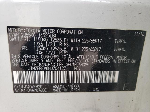 Photo 10 from auction – 2017 TOYOTA RAV4 LE with VIN JTMZFREV8HJ704127