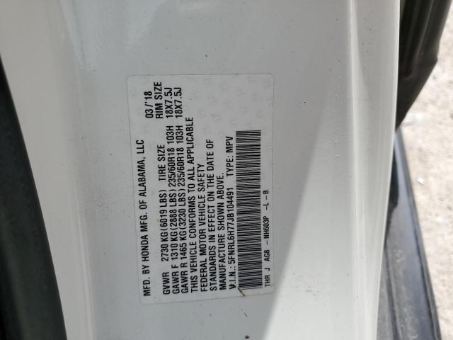 Photo 10 from auction – 2018 HONDA ODYSSEY EX with VIN 5FNRL6H77JB104491
