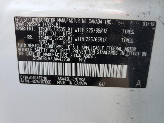 Photo 10 from auction – 2018 TOYOTA RAV4 ADVEN with VIN 2T3WFREV7JW443258