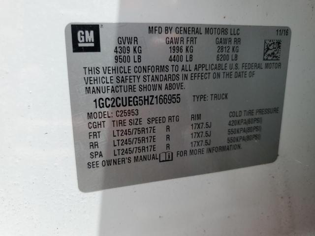 Photo 10 from auction – 2017 CHEVROLET SILVERADO with VIN 1GC2CUEG5HZ166955