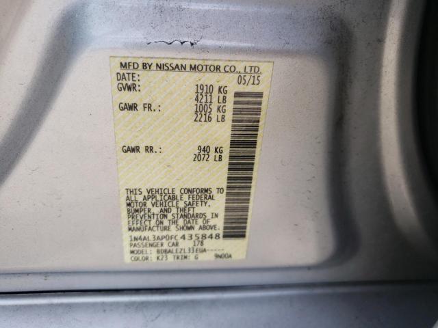 Photo 10 from auction – 2015 NISSAN ALTIMA 2.5 with VIN 1N4AL3AP0FC435848