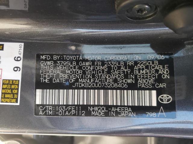 Photo 10 from auction – 2007 TOYOTA PRIUS with VIN JTDKB20U073208406