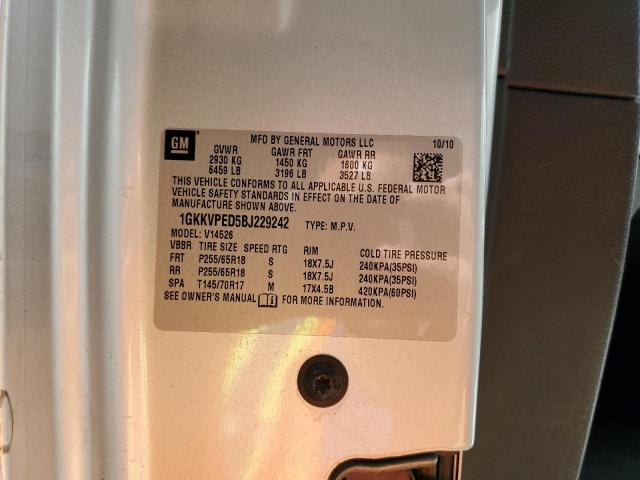 Photo 10 from auction – 2011 GMC ACADIA SLE with VIN 1GKKVPED5BJ229242