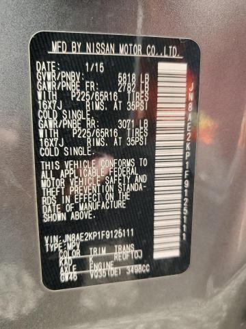 Photo 10 from auction – 2015 NISSAN QUEST S with VIN JN8AE2KP1F9125111