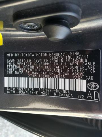 Photo 10 from auction – 2011 TOYOTA COROLLA BA with VIN 2T1BU4EE0BC586426