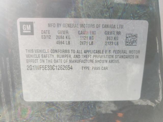 Photo 10 from auction – 2012 CHEVROLET IMPALA LS with VIN 2G1WF5E33C1262654