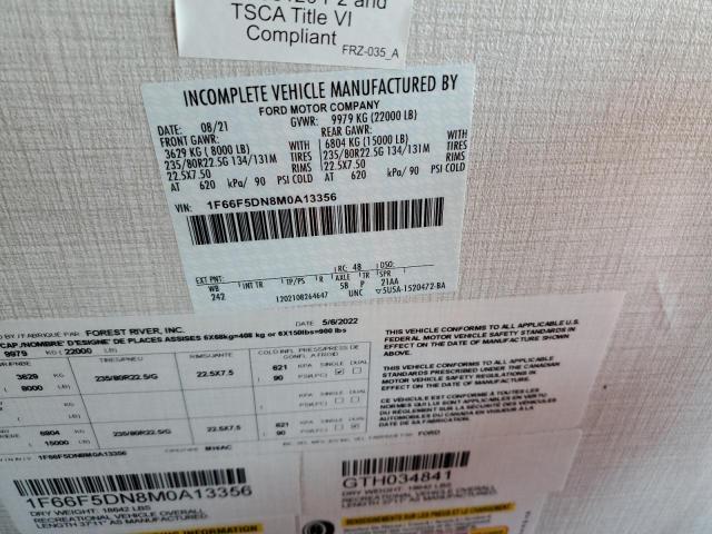Photo 10 from auction – 2021 FORD F53 with VIN 1F66F5DN8M0A13356