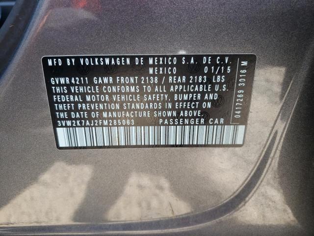 Photo 10 from auction – 2015 VOLKSWAGEN JETTA BASE with VIN 3VW2K7AJ2FM285063